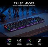 💥$19.99送键鼠彩灯垫💥 Punkston TK-104彩虹背光游戏键盘 RGB Backlit Gaming Keyboard