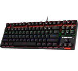 Punkston TK-87彩虹背光游戏键盘 黑色/白色 RGB Backlit Gaming Keyboard