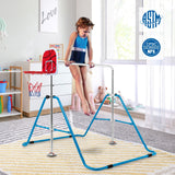 儿童折叠单杠4档可调-蓝色 Kids Folding Horizontal Bar with 4 Adjustable Heights-Blue