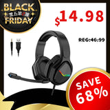 Soulion S10有线带麦游戏耳机 RGB Gaming Headset w/Mic