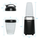 1000W 6叶片设计便携式搅拌机-黑色 1000W Portable Blender with 6-Blade Design-Black