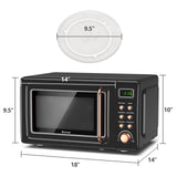 700W复古台面微波炉5微功率自动烹饪功能-金色 700W Retro Countertop Microwave Oven with 5 Micro Power and Auto Cooking Function-Golden