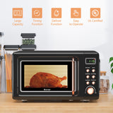 700W复古台面微波炉5微功率自动烹饪功能-金色 700W Retro Countertop Microwave Oven with 5 Micro Power and Auto Cooking Function-Golden