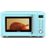 700W复古台面微波炉5微功率自动烹饪功能-绿色 700W Retro Countertop Microwave Oven with 5 Micro Power and Auto Cooking Function-Green