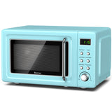 700W复古台面微波炉5微功率自动烹饪功能-绿色 700W Retro Countertop Microwave Oven with 5 Micro Power and Auto Cooking Function-Green