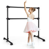 4 英尺便携式双人独立式芭蕾舞伸展-黑色 4 Feet Portable Double Freestanding Barre Dancing Stretching-Black