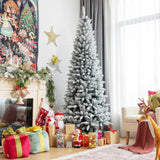 雪花铰链混合尖端人造圣诞铅笔树 - 7.5 英寸 Snow-Flocked Hinged Artificial Christmas Pencil Tree with Mixed Tips-7.5'