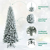 雪花铰链混合尖端人造圣诞铅笔树 - 7.5 英寸 Snow-Flocked Hinged Artificial Christmas Pencil Tree with Mixed Tips-7.5'