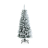 雪花铰链混合尖端人造圣诞铅笔树 - 4.5 英寸 Snow-Flocked Hinged Artificial Christmas Pencil Tree with Mixed Tips-4.5'