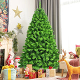 雪绒人造圣诞树带金属支架 - 7.5' Snow Flocked Artificial Christmas Tree with Metal Stand-7.5'