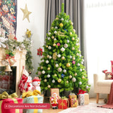 雪绒人造圣诞树带金属支架 - 7.5' Snow Flocked Artificial Christmas Tree with Metal Stand-7.5'