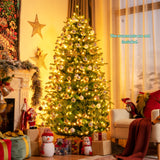 带 APP 控制 LED 灯的预亮人造铰链圣诞树 - 8 英尺 Pre-lit Artificial Hinged Christmas Tree with APP Controlled LED Lights-8'