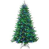 带 APP 控制 LED 灯的预亮人造铰链圣诞树 - 8 英尺 Pre-lit Artificial Hinged Christmas Tree with APP Controlled LED Lights-8'