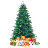 带 APP 控制 LED 灯的预亮人造铰链圣诞树 - 8 英尺 Pre-lit Artificial Hinged Christmas Tree with APP Controlled LED Lights-8'