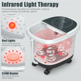 带 3 角度淋浴和电动滚轮的足部水疗浴缸按摩器 - 灰色 Foot Spa Bath Massager with 3-Angle Shower and Motorized Rollers-Gray