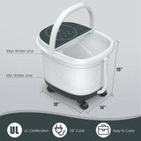 带 3 角度淋浴和电动滚轮的足部水疗浴缸按摩器 - 灰色 Foot Spa Bath Massager with 3-Angle Shower and Motorized Rollers-Gray