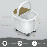 足部水疗按摩器带 3 角度淋浴和电动滚轮-咖啡 Foot Spa Bath Massager with 3-Angle Shower and Motorized Rollers-Coffee