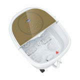 足部水疗按摩器带 3 角度淋浴和电动滚轮-咖啡 Foot Spa Bath Massager with 3-Angle Shower and Motorized Rollers-Coffee