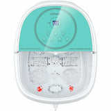 带 3 角度淋浴和电动滚轮的足部水疗浴缸按摩器 - 绿色 Foot Spa Bath Massager with 3-Angle Shower and Motorized Rollers-Green