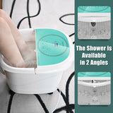 带 3 角度淋浴和电动滚轮的足部水疗浴缸按摩器 - 绿色 Foot Spa Bath Massager with 3-Angle Shower and Motorized Rollers-Green