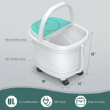 带 3 角度淋浴和电动滚轮的足部水疗浴缸按摩器 - 绿色 Foot Spa Bath Massager with 3-Angle Shower and Motorized Rollers-Green