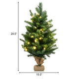 24 英寸桌面杉木人造圣诞树带 LED 灯 24 Inch Tabletop Fir Artificial Christmas Tree with LED Lights