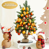 24 英寸桌面杉木人造圣诞树带 LED 灯 24 Inch Tabletop Fir Artificial Christmas Tree with LED Lights