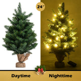 24 英寸桌面杉木人造圣诞树带 LED 灯 24 Inch Tabletop Fir Artificial Christmas Tree with LED Lights