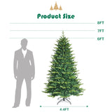 带 APP 控制 LED 灯的预亮人造铰链圣诞树 - 7 英尺 Pre-lit Artificial Hinged Christmas Tree with APP Controlled LED Lights-7'