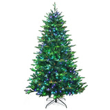 带 APP 控制 LED 灯的预亮人造铰链圣诞树 - 7 英尺 Pre-lit Artificial Hinged Christmas Tree with APP Controlled LED Lights-7'