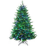 带 APP 控制 LED 灯的预亮人造铰链圣诞树 - 6 英尺 Pre-lit Artificial Hinged Christmas Tree with APP Controlled LED Lights-6'