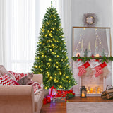 带遥控变色 LED 灯的人造铰链圣诞树 - 8' Artificial Hinged Christmas Tree with Remote-controlled Color-changing LED Lights-8'