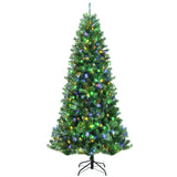 带遥控变色 LED 灯的人造铰链圣诞树 - 8' Artificial Hinged Christmas Tree with Remote-controlled Color-changing LED Lights-8'