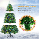 带遥控变色 LED 灯的人造铰链圣诞树 - 8' Artificial Hinged Christmas Tree with Remote-controlled Color-changing LED Lights-8'