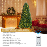 带遥控变色 LED 灯的人造铰链圣诞树 - 8' Artificial Hinged Christmas Tree with Remote-controlled Color-changing LED Lights-8'