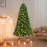 带遥控变色 LED 灯的人造铰链圣诞树 - 8' Artificial Hinged Christmas Tree with Remote-controlled Color-changing LED Lights-8'