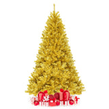 6/7.5 英尺人造金属丝圣诞树，铰接可折叠支架 - 7.5 英尺 6/7.5 Feet Artificial Tinsel Christmas Tree Hinged with Foldable Stand-7.5 ft