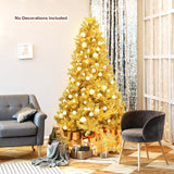 6/7.5 英尺人造金属丝圣诞树，铰接可折叠支架 - 7.5 英尺 6/7.5 Feet Artificial Tinsel Christmas Tree Hinged with Foldable Stand-7.5 ft