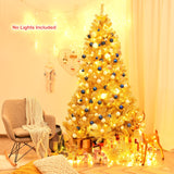 6/7.5 英尺人造金属丝圣诞树，铰接可折叠支架 - 7.5 英尺 6/7.5 Feet Artificial Tinsel Christmas Tree Hinged with Foldable Stand-7.5 ft