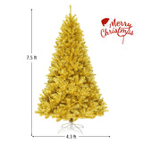 6/7.5 英尺人造金属丝圣诞树，铰接可折叠支架 - 7.5 英尺 6/7.5 Feet Artificial Tinsel Christmas Tree Hinged with Foldable Stand-7.5 ft