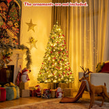 带遥控变色 LED 灯的人造铰链圣诞树 - 6' Artificial Hinged Christmas Tree with Remote-controlled Color-changing LED Lights-6'