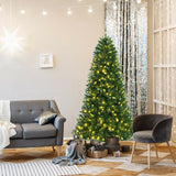 带遥控变色 LED 灯的人造铰链圣诞树 - 6' Artificial Hinged Christmas Tree with Remote-controlled Color-changing LED Lights-6'