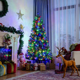 带遥控变色 LED 灯的人造铰链圣诞树 - 6' Artificial Hinged Christmas Tree with Remote-controlled Color-changing LED Lights-6'