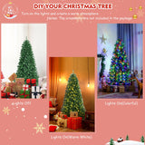 带遥控变色 LED 灯的人造铰链圣诞树 - 6' Artificial Hinged Christmas Tree with Remote-controlled Color-changing LED Lights-6'