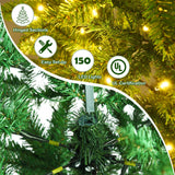 5 英尺 PVC 铰链预亮人造杉木铅笔圣诞树，带 150 盏灯 - 5 英尺 5 Feet PVC Hinged Pre-Lit Artificial Fir Pencil Christmas Tree with 150 Lights-5 ft