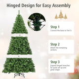 优质人造铰链 PVC 圣诞树，带金属支架 6 英尺 Premium Artificial Hinged PVC Christmas Tree with Metal Stand-6 ft