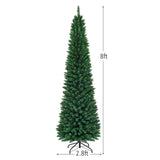 PVC 人造细铅笔圣诞树 - 8 英尺 PVC Artificial Slim Pencil Christmas Tree-8 Feet