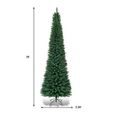 PVC 人造细铅笔圣诞树 - 7 英尺 PVC Artificial Slim Pencil Christmas Tree-7'