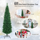 PVC 人造细铅笔圣诞树 - 6' PVC Artificial Slim Pencil Christmas Tree-6'