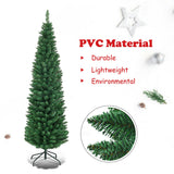 PVC 人造细铅笔圣诞树 - 5' PVC Artificial Slim Pencil Christmas Tree-5'